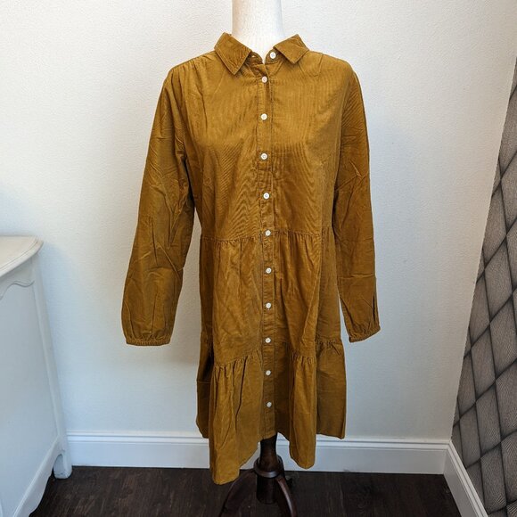 J.Crew Factory Corduroy Collared Mini Shirtdress - Picture 6 of 9